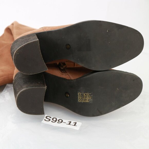 Jeffrey Campbell Womens Ryding Boot Size 6 OTK TAn Cognac Suede Block Heel Comfy - Picture 9 of 12